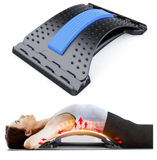 Multi-Level Back Stretcher Posture Corrector Device for Back Pain Relief with Back Support Mate Magic Back Stretching Massage (Blue)